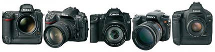 Canon EOS 40D, CanonEOS 5D, Canon EOS 
                        1Ds Mark III,Nikon 300D, Nikon 3D,Sony ALPHA 700...